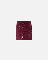 Fully sequinned knit mini skirt - | Pinko