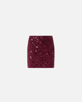 Fully sequinned knit mini skirt - | Pinko