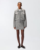 Wool-blend jacket with jewel embroidery - | Pinko