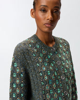 Cardigan with jewel embroidery - | Pinko