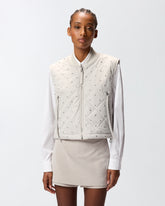 Quilted vest with rhinestones and studs - | Pinko
