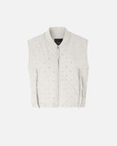 Quilted vest with rhinestones and studs - | Pinko