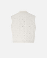 Quilted vest with rhinestones and studs - | Pinko