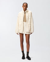 Fleece bomber jacket with jewel embroidery - | Pinko