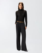 Lace sweater with sheet details - | Pinko