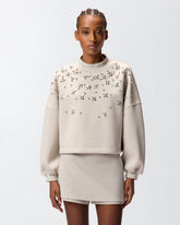 Sweater with jewel embroidery - | Pinko