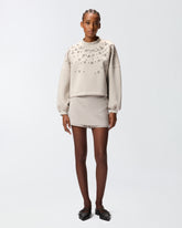Sweater with jewel embroidery - | Pinko