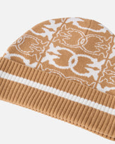 Beanie with jacquard logo detail - | Pinko