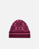 Beanie with jacquard logo detail - | Pinko
