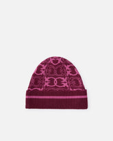 Beanie with jacquard logo detail - | Pinko