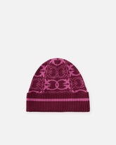 Beanie with jacquard logo detail - | Pinko