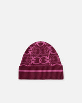 Beanie with jacquard logo detail - | Pinko