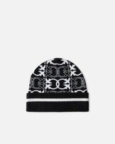 Beanie with jacquard logo detail - | Pinko