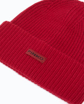 Beanie with PINKO logo lettering - | Pinko