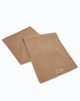 Ribbed cashmere- and wool-blend scarf - Brown | Pinko