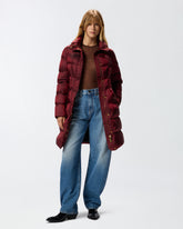 Long semi-glossy down jacket - | Pinko