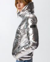 Down jacket in mirror-effect fabric - | Pinko