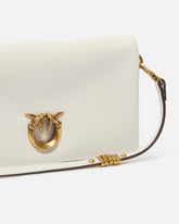 Kleine Umhängetasche Love Bag Click Soft Horizontal Mini aus Leder - Weiß | Pinko