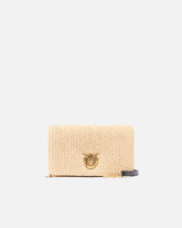 Kleine Umhängetasche Love Bag Click Soft Horizontal Mini aus Bast - | Pinko