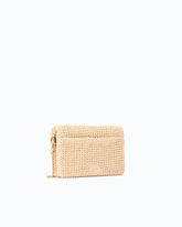 Love Bag Click Soft Horizontal Mini crossbody clutch in raffia - Beige | Pinko