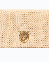 Love Bag Click Soft Horizontal Mini crossbody clutch in raffia - Beige | Pinko