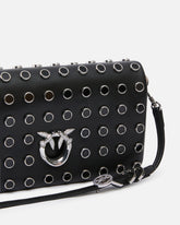 Love Bag Click Soft Horizontal Mini crossbody clutch in leather with studs - | Pinko