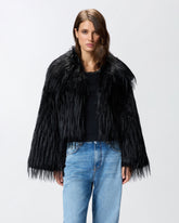 Fur-effect pea coat - | Pinko