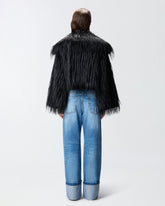 Fur-effect pea coat - | Pinko