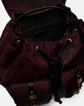 Medium nylon backpack with animal print - | Pinko