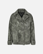 Jacket with leather-effect trompe-l'œil print - | Pinko