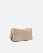 Horizontal Bag medium shoulder bag in suede - Beige | Pinko