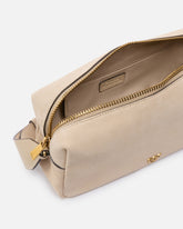 Horizontal Bag medium shoulder bag in suede - Beige | Pinko