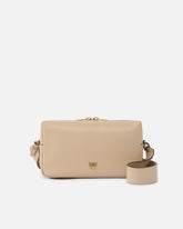 Horizontal Bag medium shoulder bag in leather - Beige | Pinko