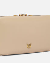 Horizontal Bag medium shoulder bag in leather - Beige | Pinko