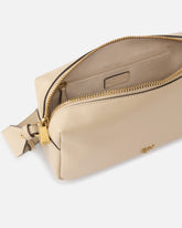 Horizontal Bag medium shoulder bag in leather - Beige | Pinko
