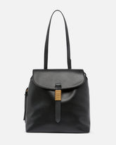 Mittlerer Rucksack Saddle Backpack aus Leder mit Logo-Ringen - | Pinko