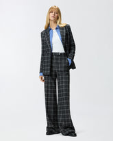Wide-leg check trousers - | Pinko