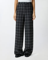 Wide-leg check trousers - | Pinko