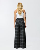 Wide-leg check trousers - | Pinko