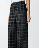 Wide-leg check trousers - | Pinko