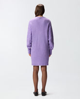 Knit mini dress with cable stitch and jewel buttons - | Pinko