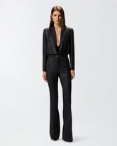 Shiny-effect pinstriped Spencer jacket - | Pinko