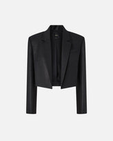 Shiny-effect pinstriped Spencer jacket - | Pinko