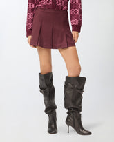 Pleated wool-blend mini skirt - | Pinko