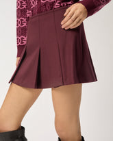 Pleated wool-blend mini skirt - | Pinko
