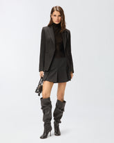 Pleated wool-blend mini skirt - | Pinko