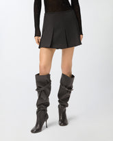 Pleated wool-blend mini skirt - | Pinko