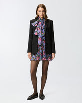 Floral mini dress with sash - | Pinko