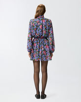 Floral mini dress with sash - | Pinko