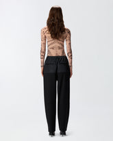 Dual-fabric skinny trousers - | Pinko